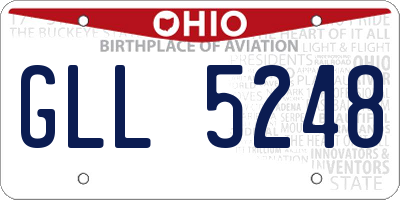 OH license plate GLL5248