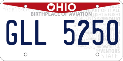 OH license plate GLL5250