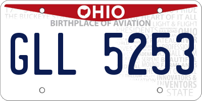 OH license plate GLL5253