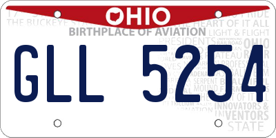 OH license plate GLL5254