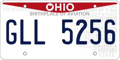 OH license plate GLL5256