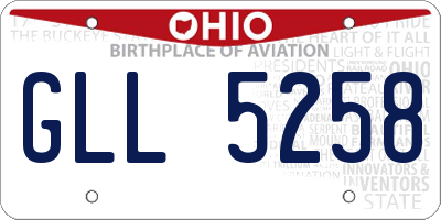 OH license plate GLL5258