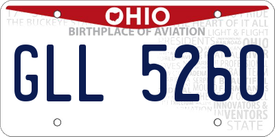 OH license plate GLL5260