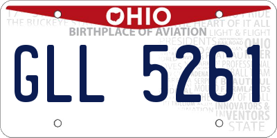 OH license plate GLL5261
