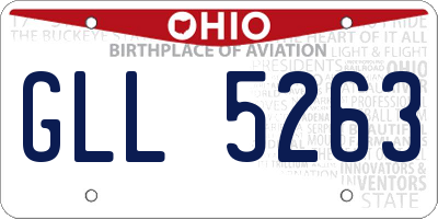 OH license plate GLL5263