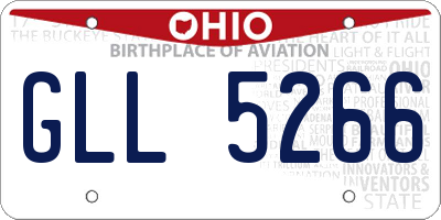 OH license plate GLL5266