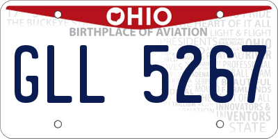 OH license plate GLL5267