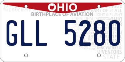 OH license plate GLL5280