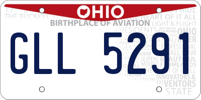 OH license plate GLL5291