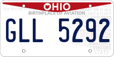 OH license plate GLL5292