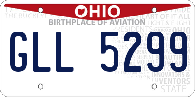 OH license plate GLL5299