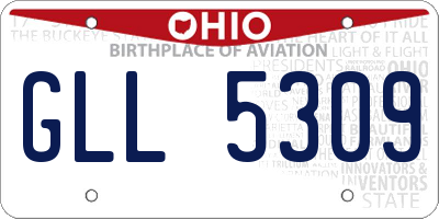 OH license plate GLL5309