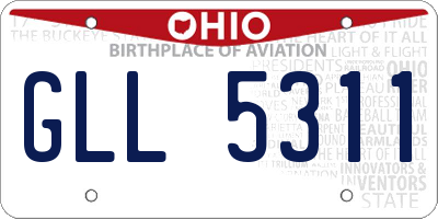 OH license plate GLL5311