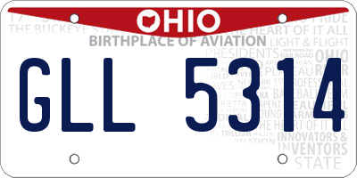 OH license plate GLL5314