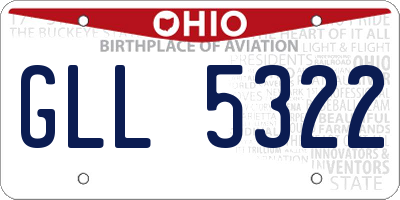 OH license plate GLL5322