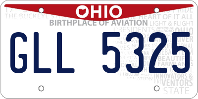 OH license plate GLL5325