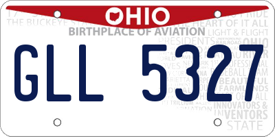 OH license plate GLL5327