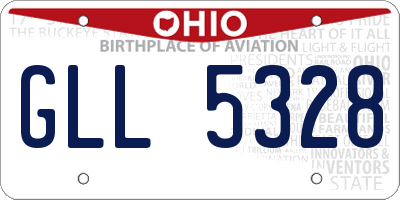 OH license plate GLL5328