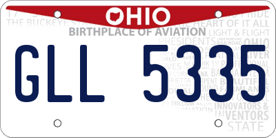 OH license plate GLL5335