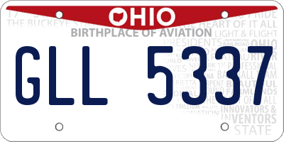 OH license plate GLL5337