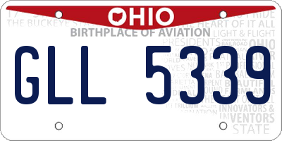 OH license plate GLL5339