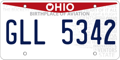 OH license plate GLL5342