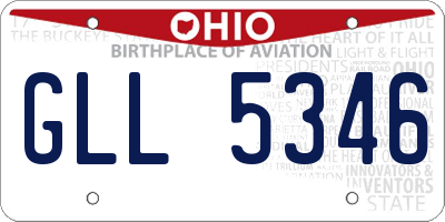 OH license plate GLL5346