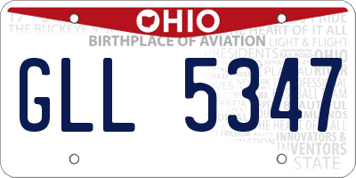 OH license plate GLL5347