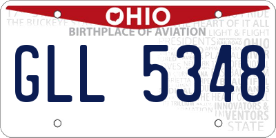 OH license plate GLL5348