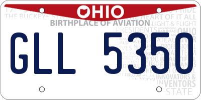 OH license plate GLL5350