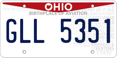 OH license plate GLL5351