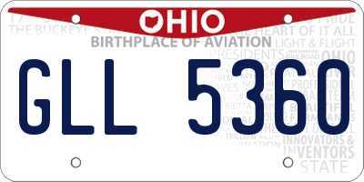 OH license plate GLL5360
