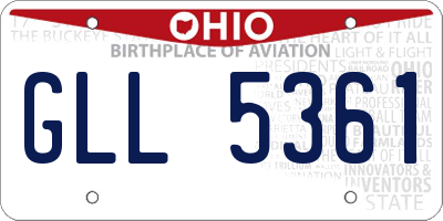 OH license plate GLL5361