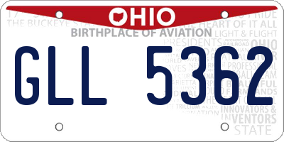 OH license plate GLL5362