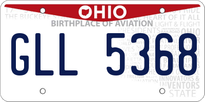 OH license plate GLL5368