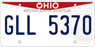 OH license plate GLL5370