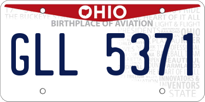 OH license plate GLL5371