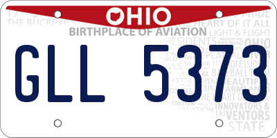 OH license plate GLL5373
