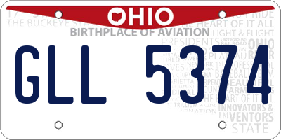 OH license plate GLL5374