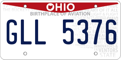 OH license plate GLL5376