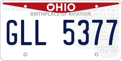 OH license plate GLL5377