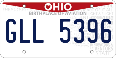 OH license plate GLL5396