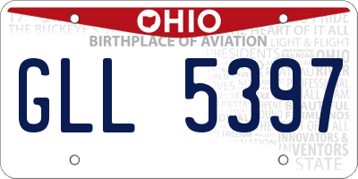 OH license plate GLL5397