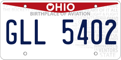 OH license plate GLL5402