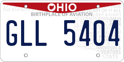 OH license plate GLL5404