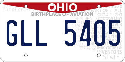 OH license plate GLL5405