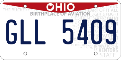 OH license plate GLL5409