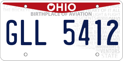 OH license plate GLL5412