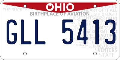 OH license plate GLL5413
