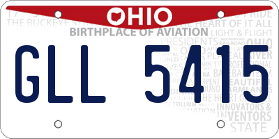 OH license plate GLL5415